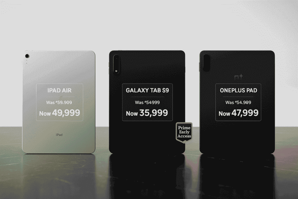 "Group of flagship tablet lined up"