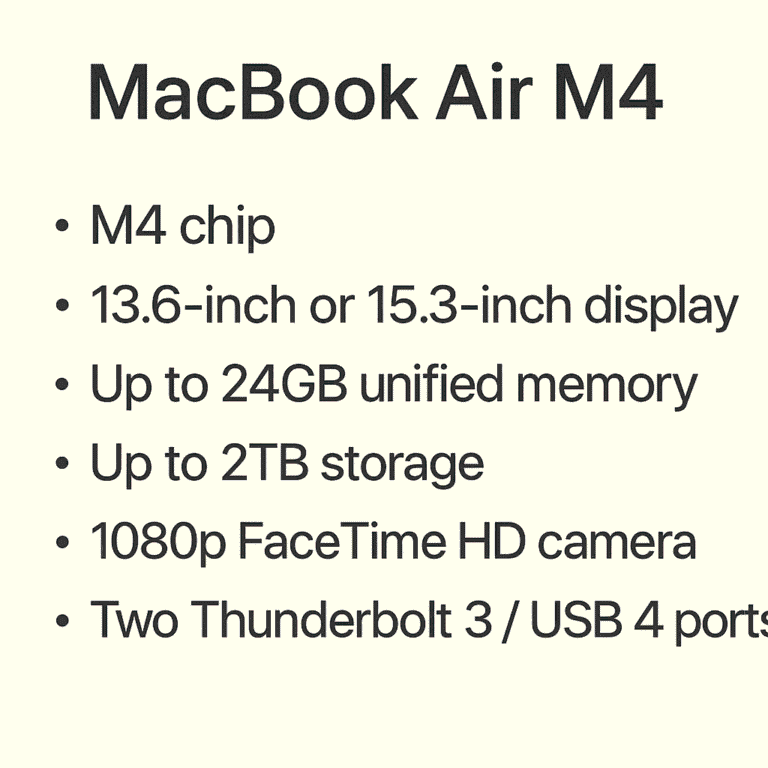 "MacBook Air M4 Specification"