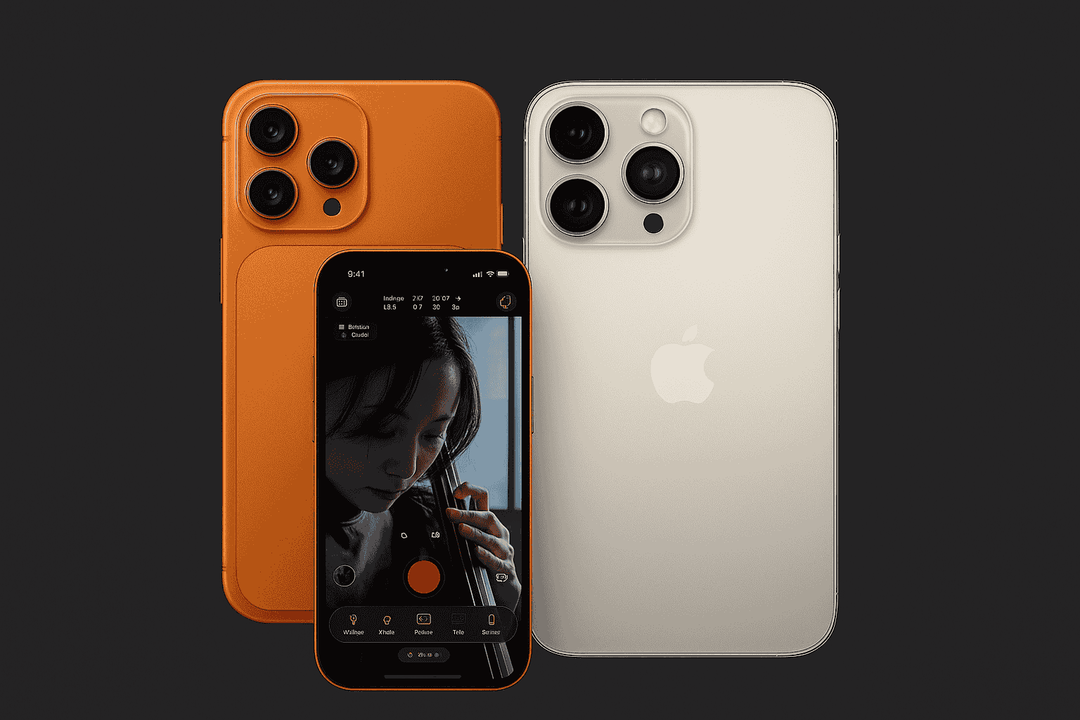 "Iphone 16 pro max and iphone 17 pro max kept side by side for comparison"