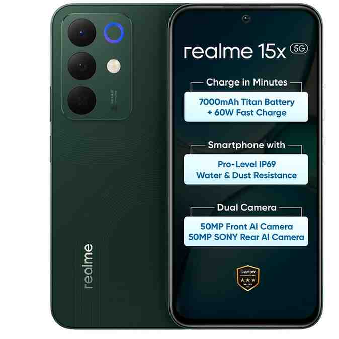 Realme 15x 5G launched in India: Powerful 7,000mAh battery and 50MP camera revealed