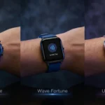 A side-by-side comparison of three boAt smartwatches: the circular boAt Ultima Prime with a leather strap, the boAt Wave Fortune with boAt Pay, and the boAt Ultima Ember with a metallic mesh strap.