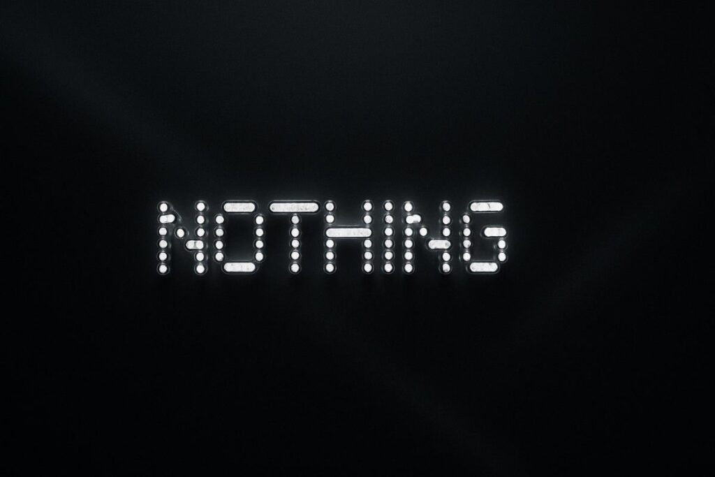 Nothing Phone 4a branding with Glyph-style LED design on a dark background