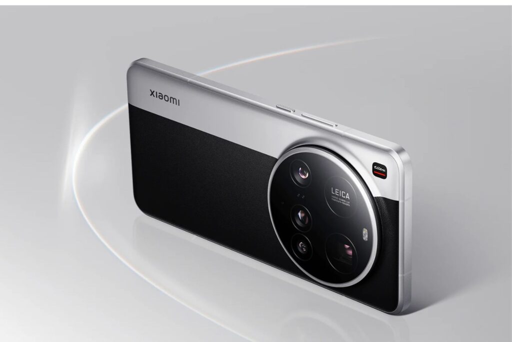 Xiaomi 15 Ultra with Leica Summilux camera system shown against abstract optical halo background