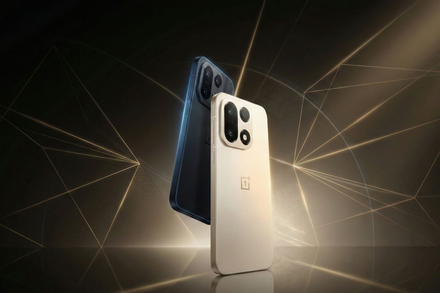 Two smartphones against a dark background