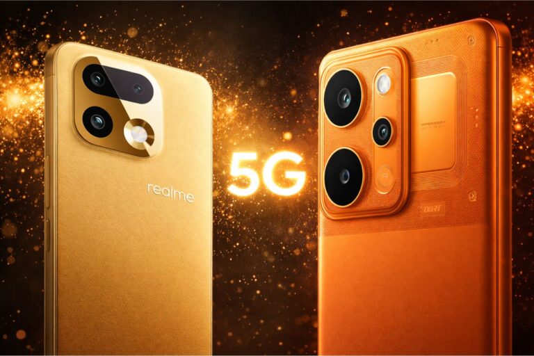 Realme smartphone lineup 2026 showing dual rear camera designs and updated hardware styling