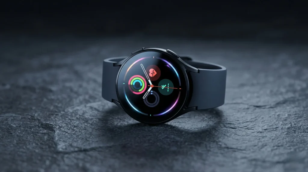 Samsung Galaxy Watch 9 design showing AI-powered fitness tracking interface in latest leaks
