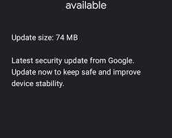 Google Play system update screen on Samsung phone